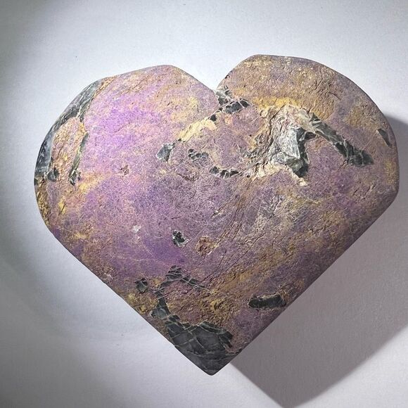 Natural Raw Purpurite Heart Carving (4)‎ - Picture 4 of 9